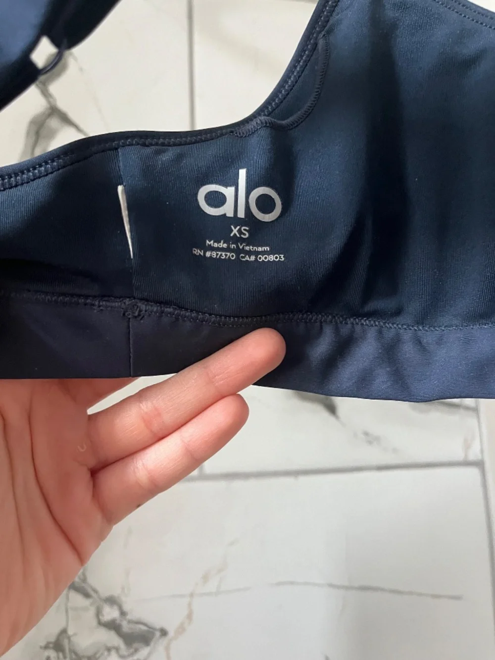Alo Airlift Intrigue Sports Bra in Navy - Picture 3 of 3